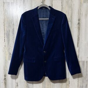 jf j.ferrar Men's Deep Blue Velvet Blazer